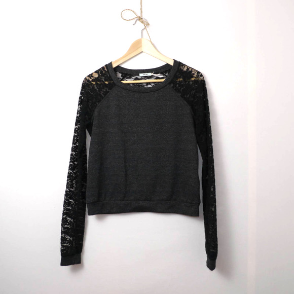 Kimchy Blue Sheer Lace Crochet Sweater Size S - Picture 1 of 7